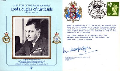 Ian Macfadyen signed Marshal of the Air Force Lord Douglas of Kirtleside stamped Oct 1987.