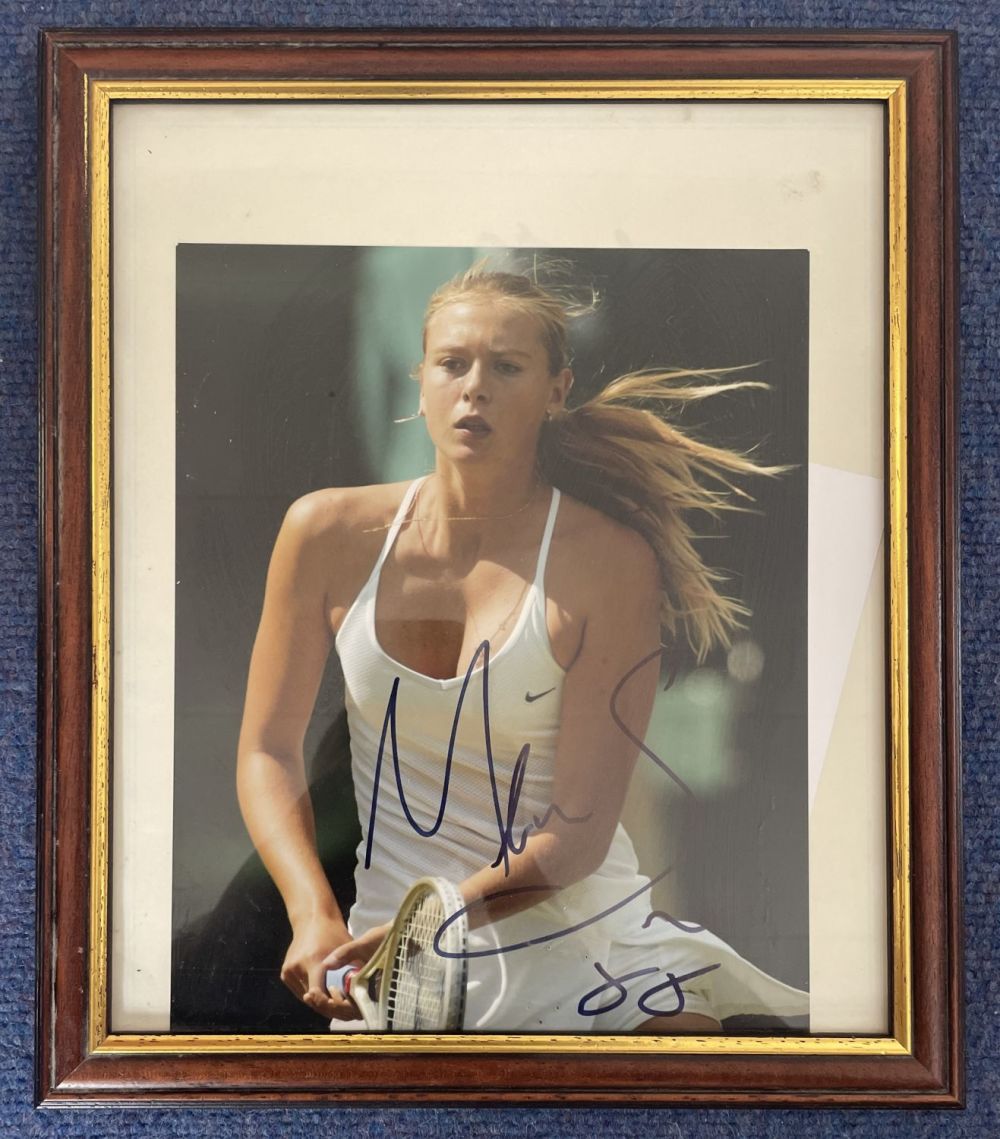 Lot 171: Maria Sharapova 14x12 overall size mounted and framed...