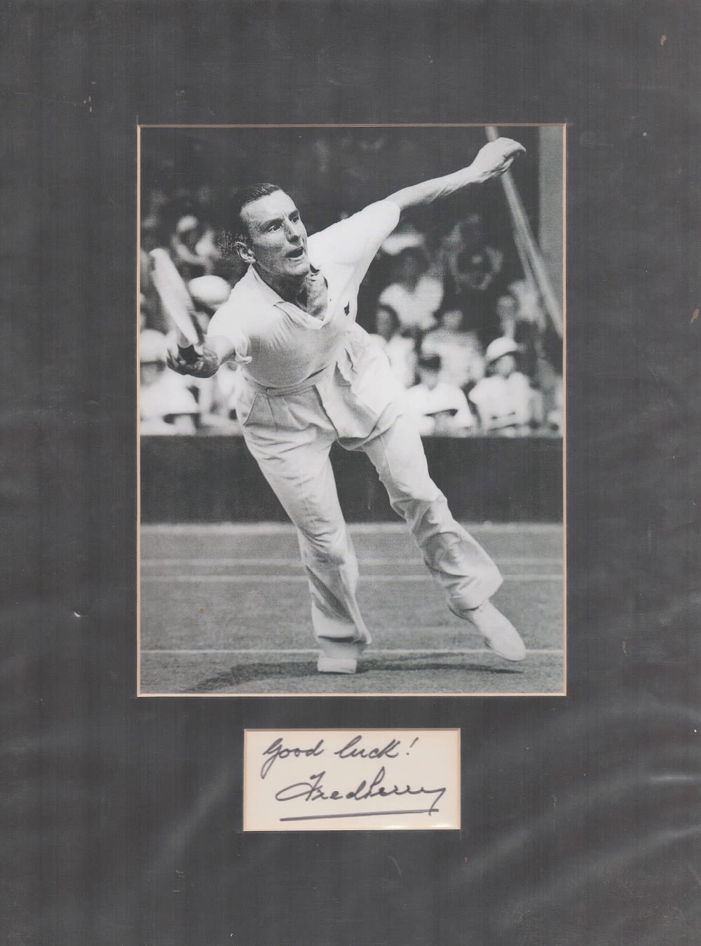 Lot 183: Fred Perry 14x11 overall size mounted signature piece....