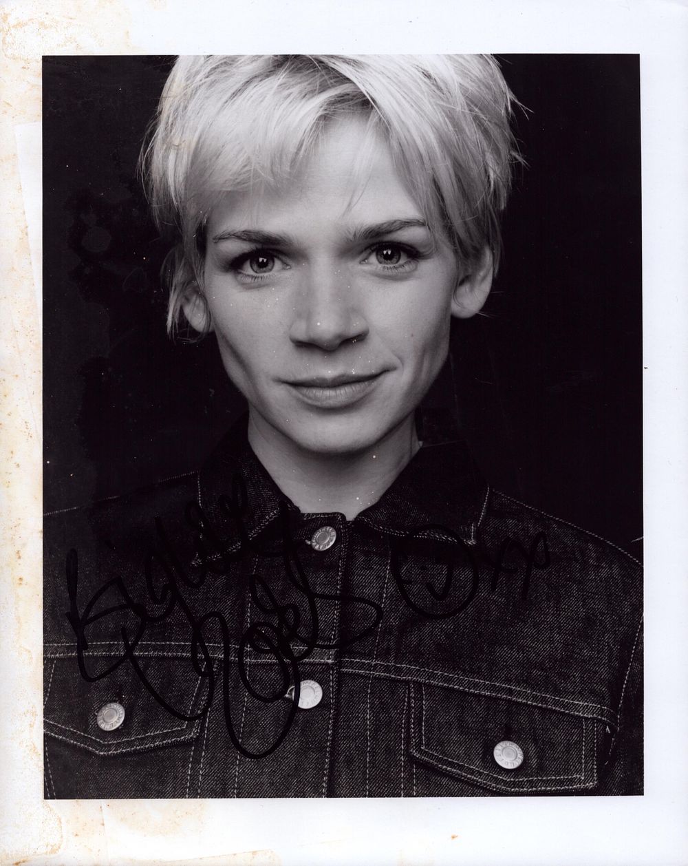 Lot 170: Zoe Ball signed 10x8inch black and white photo.