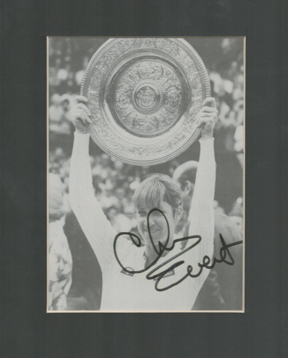 Lot 203: Chris Evert 10x8 overall size mounted signature piece....