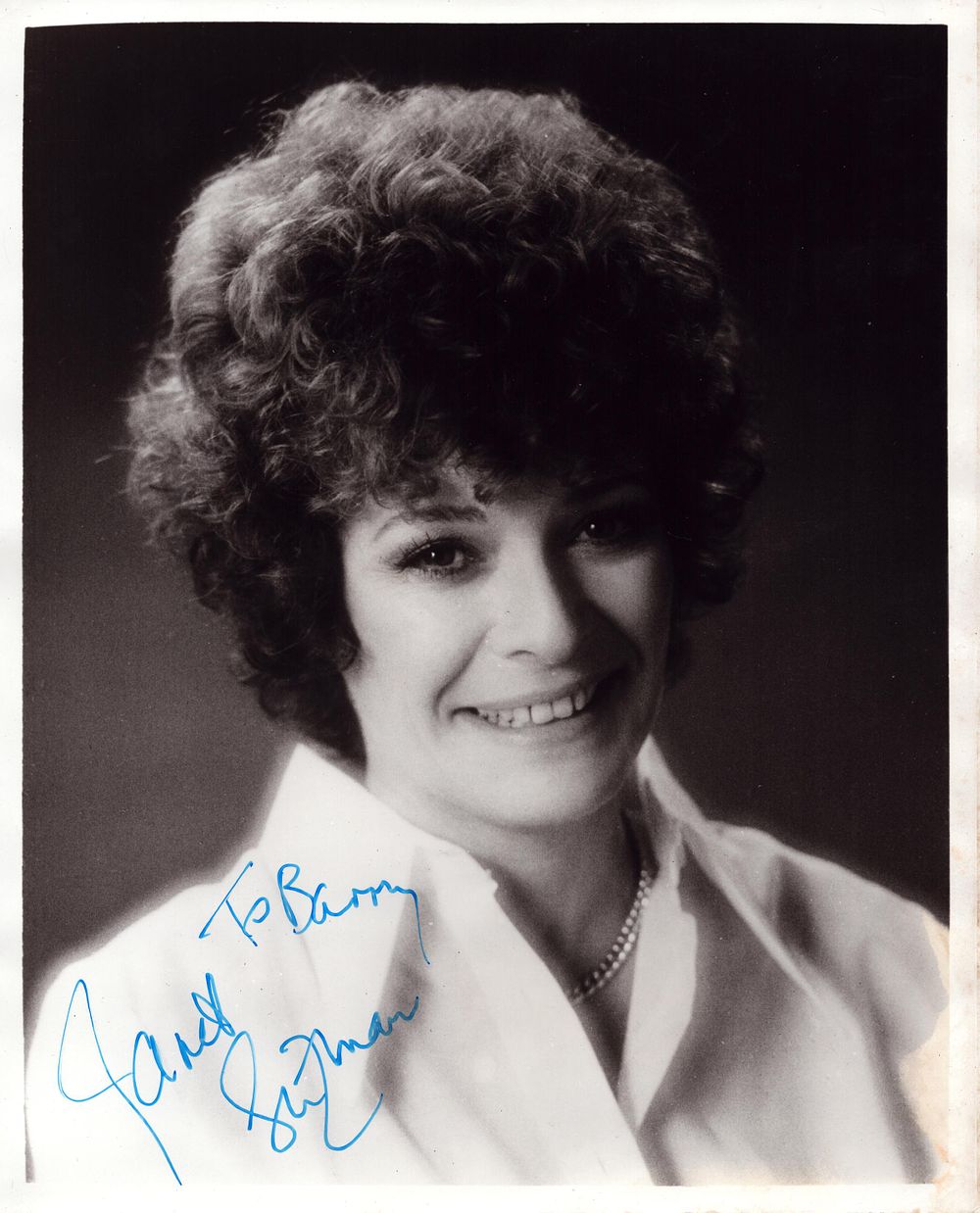 Lot 184: Janet Suzman signed 10x8inch black and white photo....