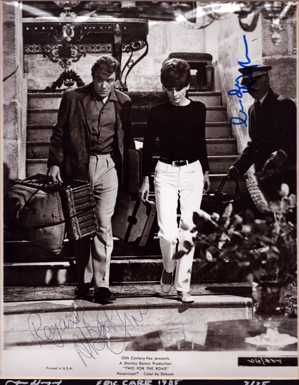 Lot 194: Albert Finney and Audrey Hepburn signed black and...