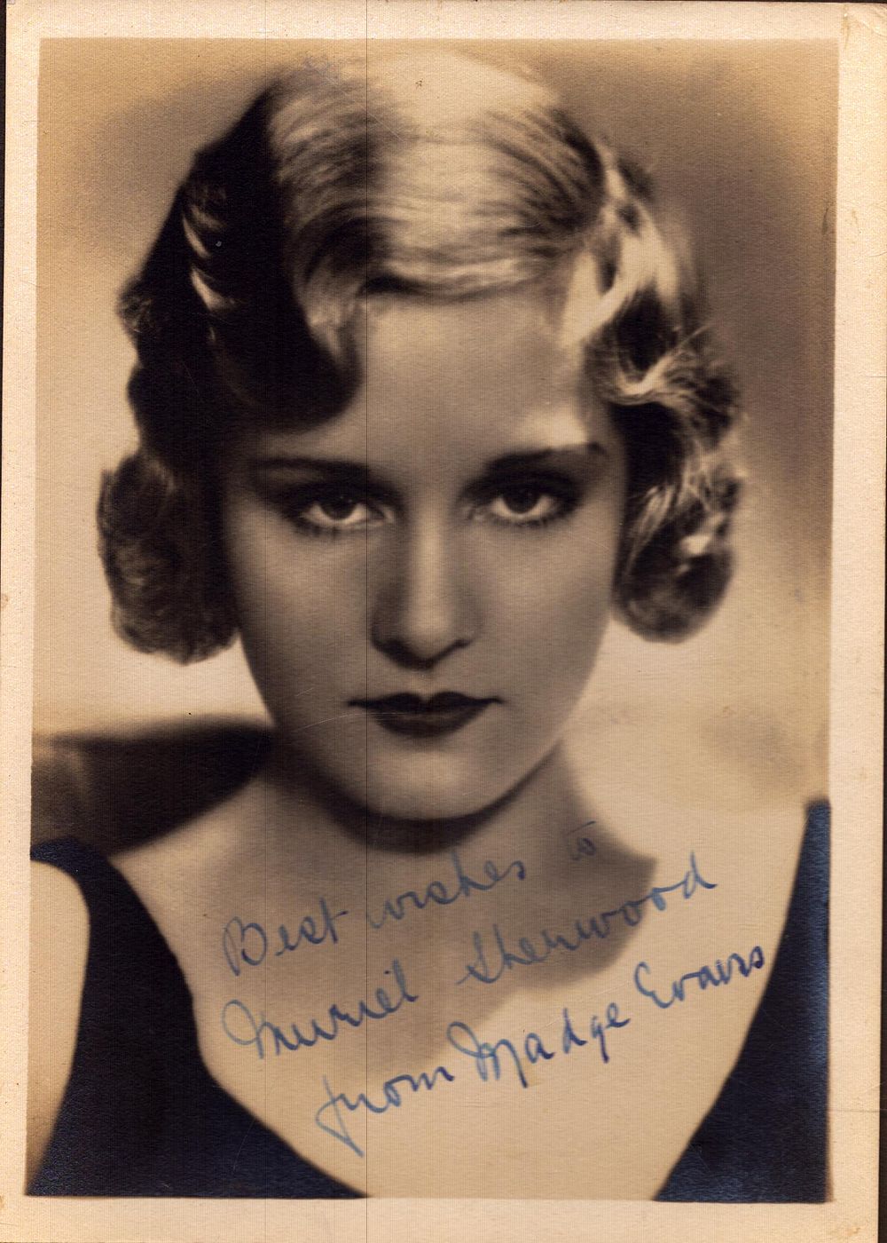 Lot 222: Madge Evans signed black and white photo, 7x5inches.