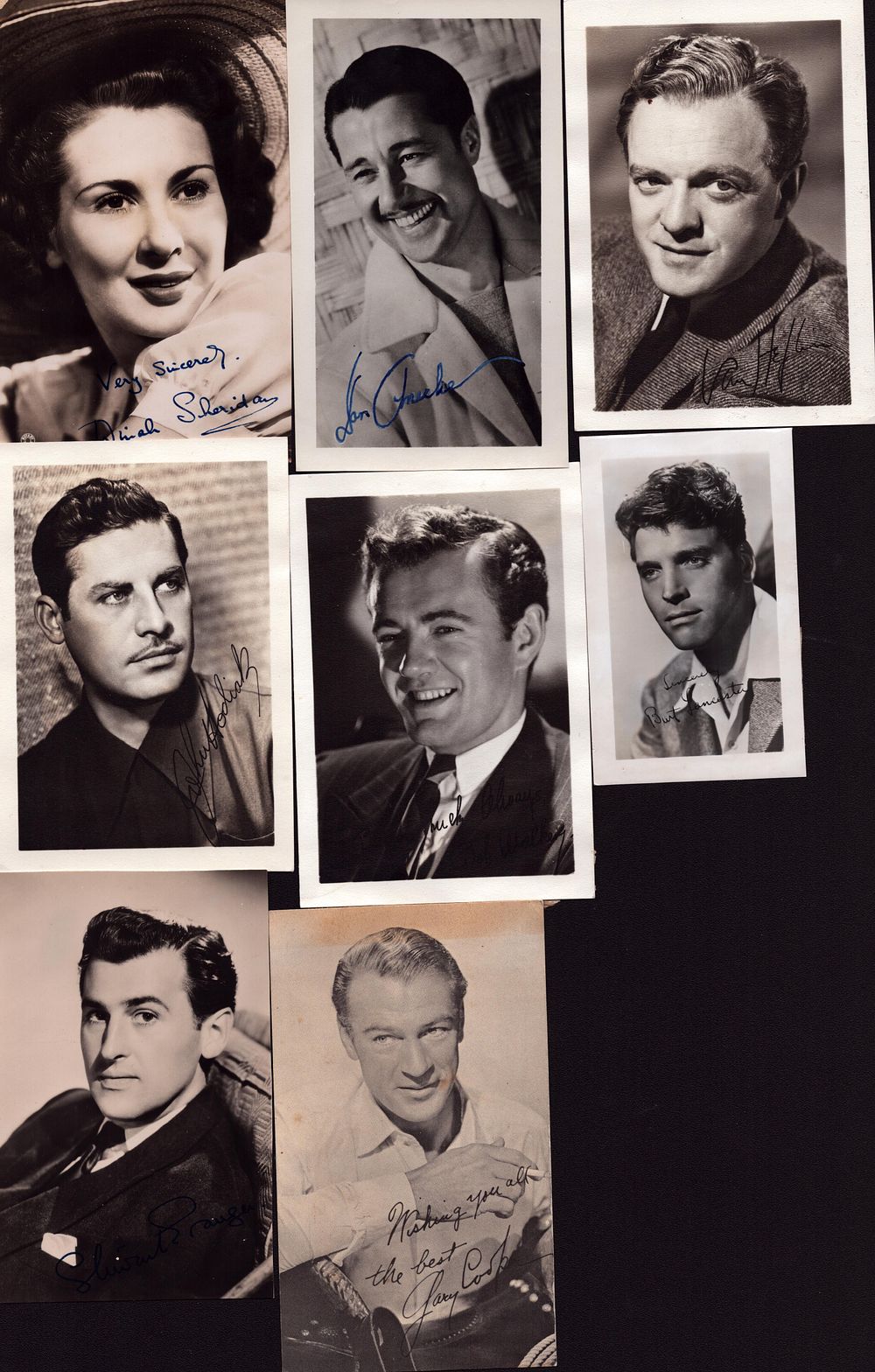 Lot 238: Collection of printed signed B&W photographs, varying sizes.