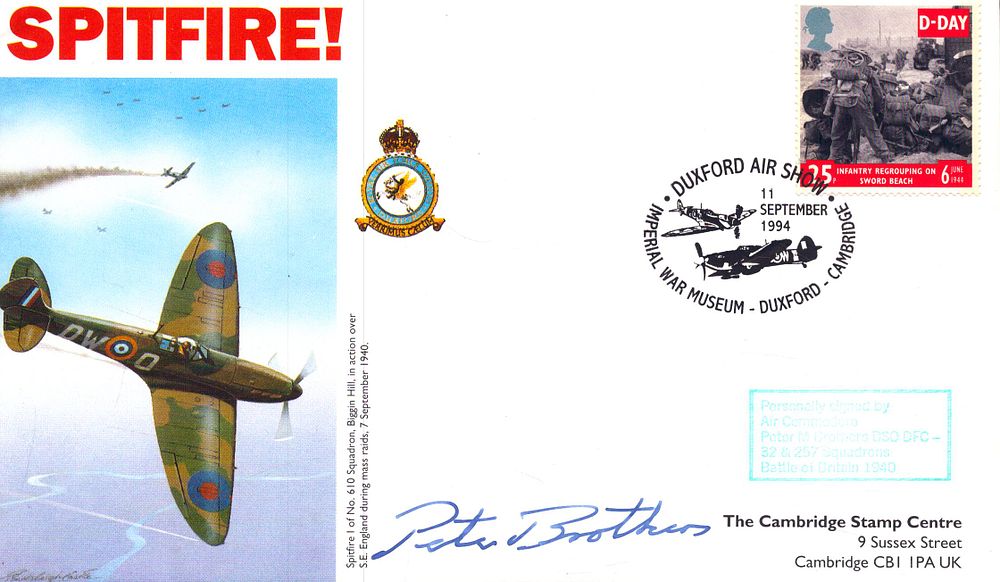 Lot 285: Peter M Brothers signed Spitfire! FDC stamped at...