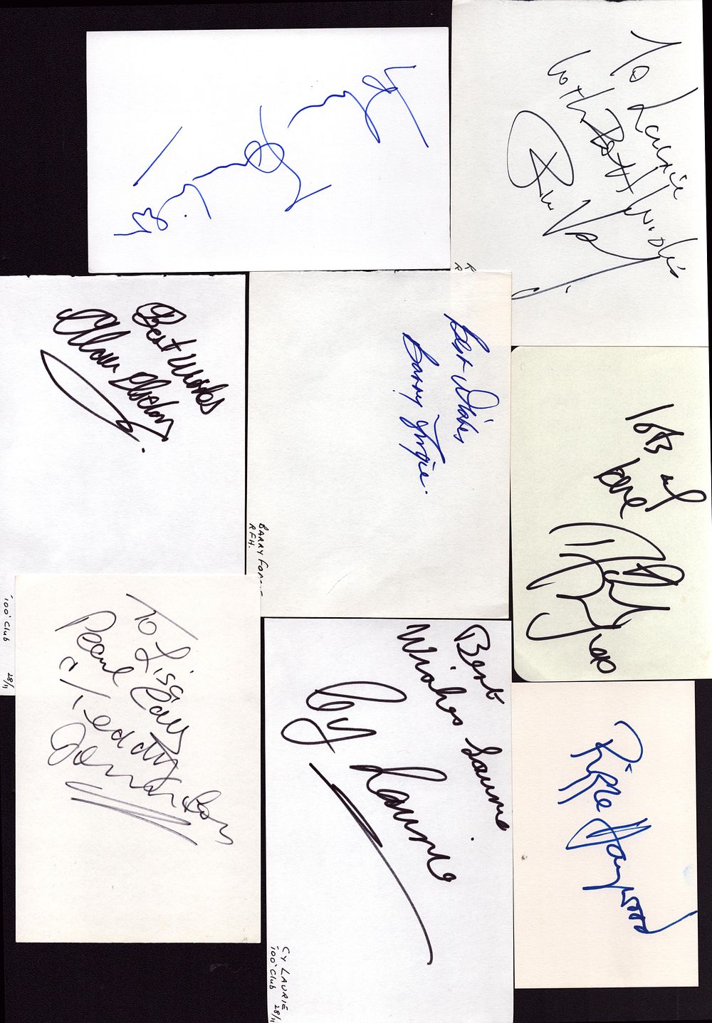 Lot 286: Music collection. 40plus signed pages and cards.