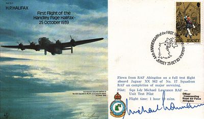 Michael Lawrance, Pilot: Sqn Ldr RAF - Unit Test Pilot signed FDC. RAFB31 H.P. Halifax First 