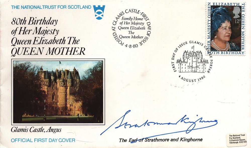 Lot 305: Earl of Strathmore & Kinghorne signed FDC. The...