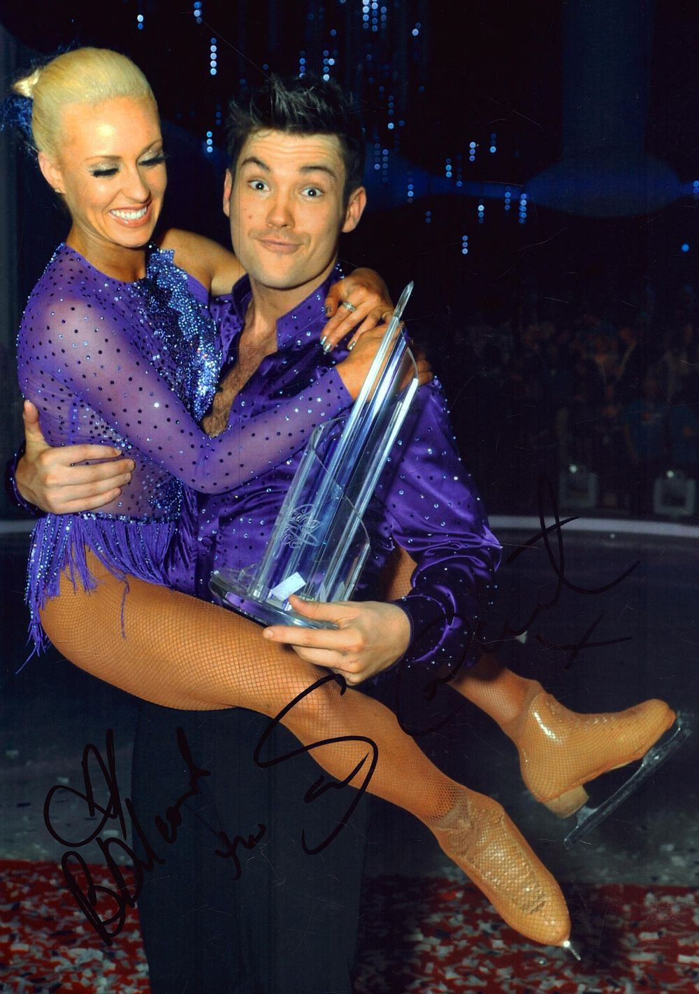 Lot 399: Sam Attwater and Brianne Delcouer signed 12x8inch coloured...