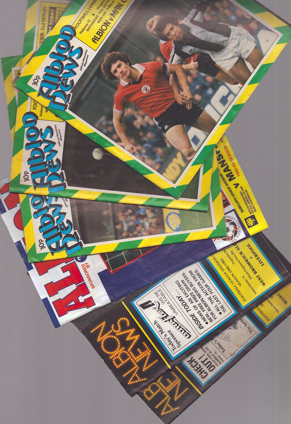 Lot 412: Collection of 6 Albion programmes from 1980-81 and...