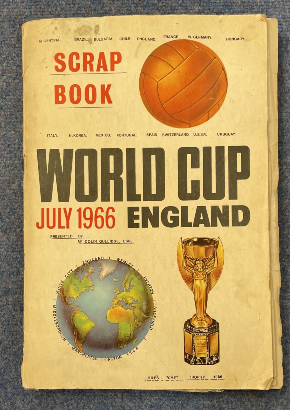 Lot 240: Fantastic Rare 1966 World Cup Scrapbook With All...