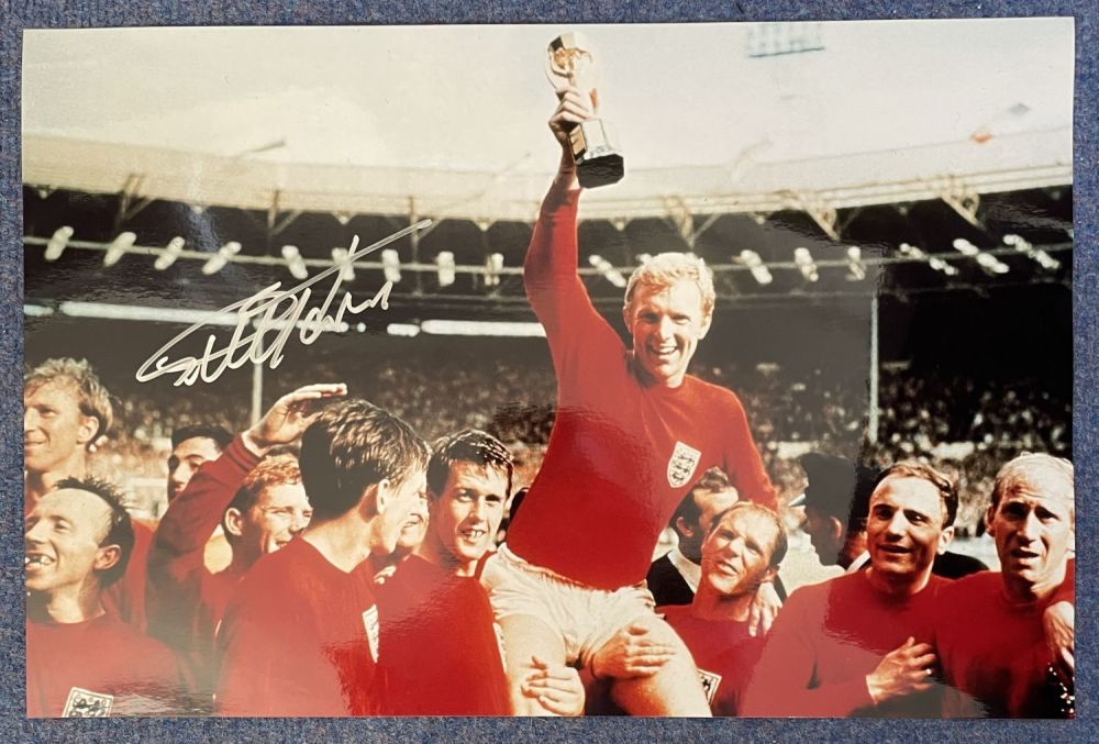 Lot 254: Sir Geoff Hurst signed 18x12 colour photo picturing...