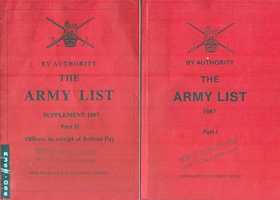 The Army List Supplemet 1987 part 1 and 2, published 1987.