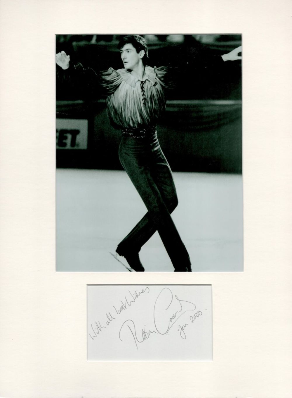 Lot 278: Winter Olympics Robin Cousins 16x12 overall mounted signature...