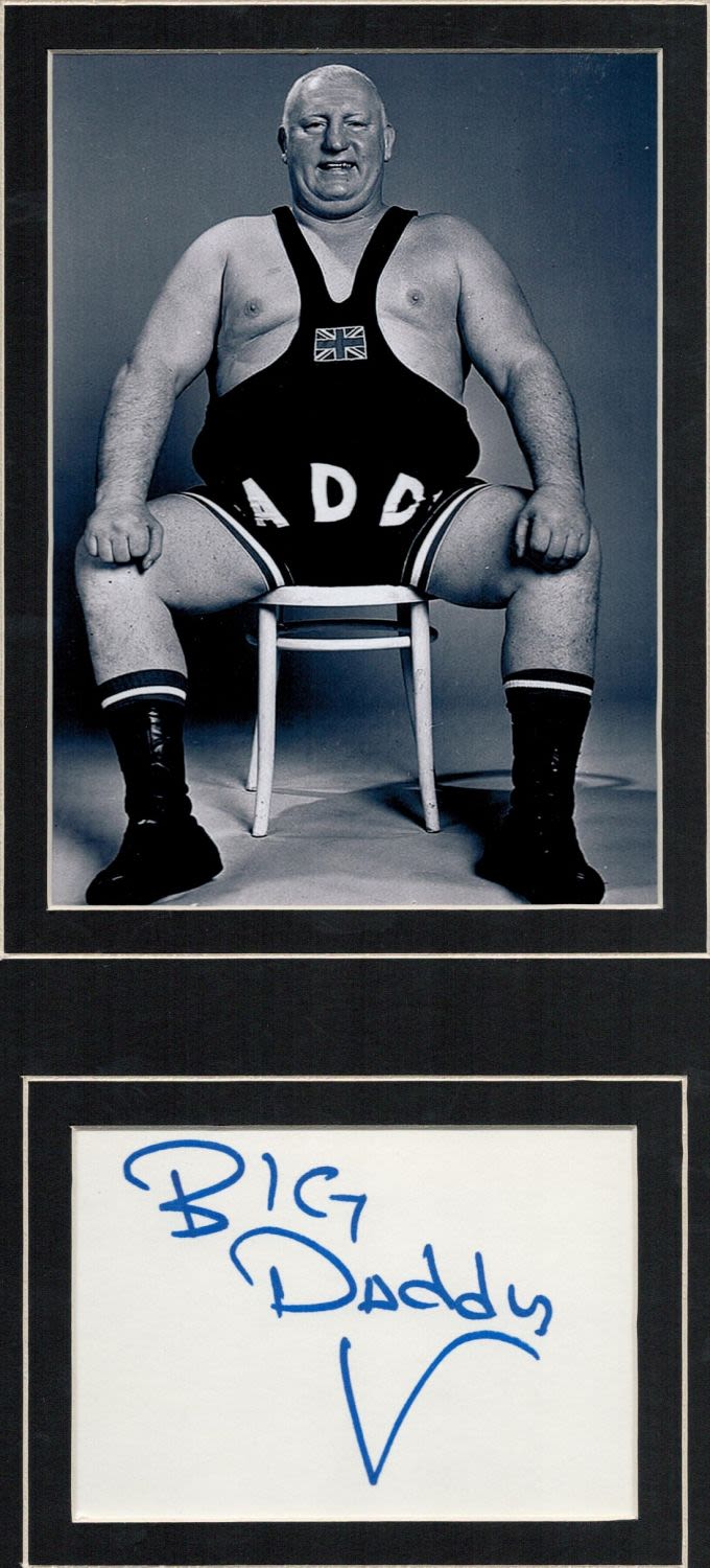 Lot 281: Wrestling Big Daddy 16x12 overall mounted signature piece...