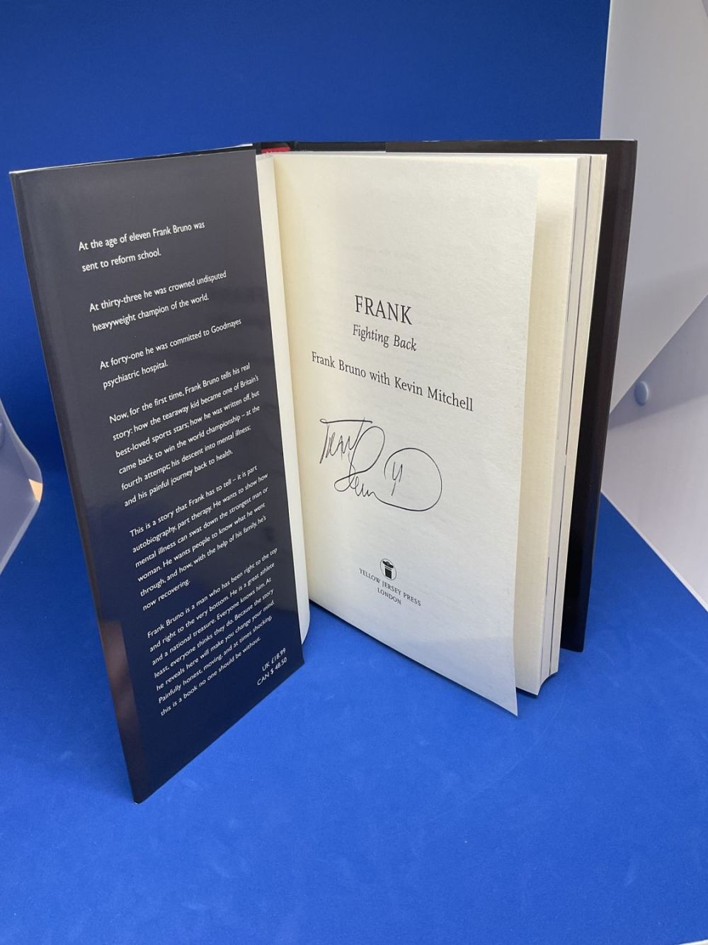 Lot 286: Frank Bruno signed hardback book titled Frank Fighting...
