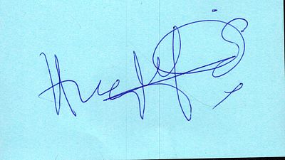 Hugh Laurie signed 5x3inch album page.