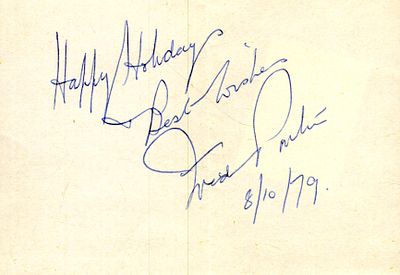 Fred Pontin signed 6x4inch album page.