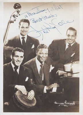 Nat King Cole, legendary musician, signed and inscribed 7x5 inch B&W photo.