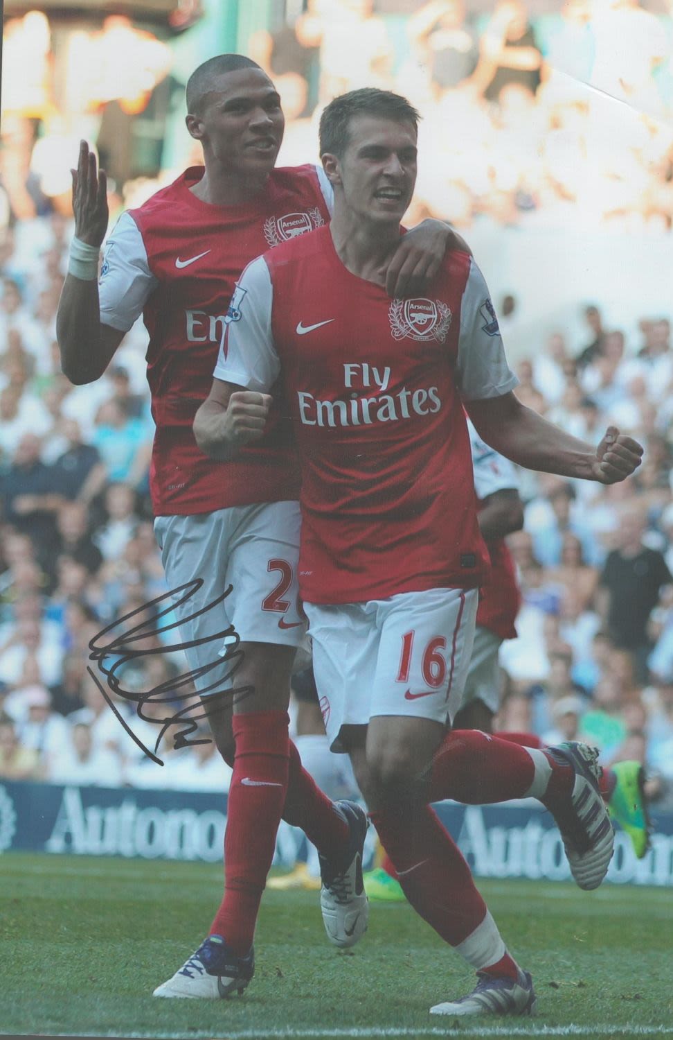 Lot 320: Football Arsenal Star Kieran Gibbs Signed 12x8 inch...