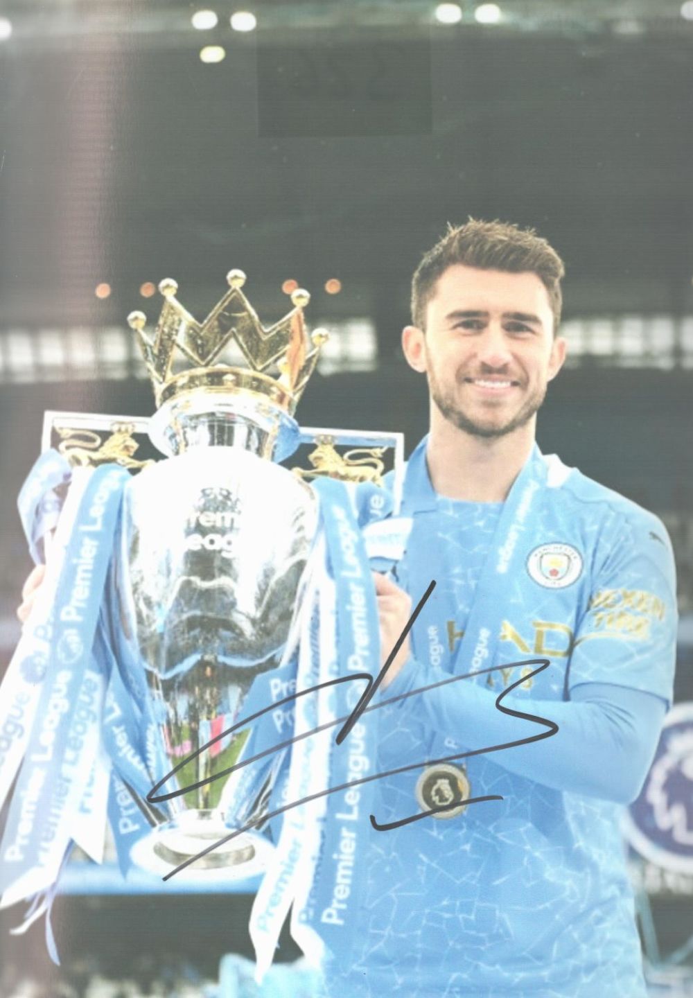 Lot 326: Football Man City Star Aymeric Laporte Signed 12x8...