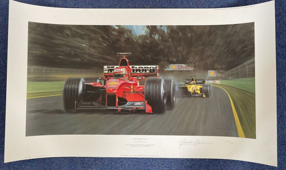 Lot 350: F1 Artist Gerald Coulson Signed 30x18 Colour F1...