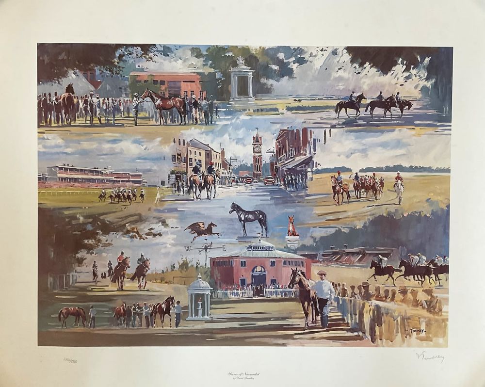 Lot 360: David Frindley Colour Horse Racing print 24x30 titled...