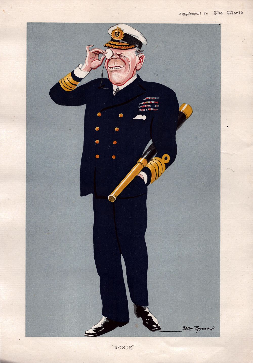 Lot 153: Admiral Rosslyn Wemyss Vanity Fair cartoon 'Rosie' 1919.