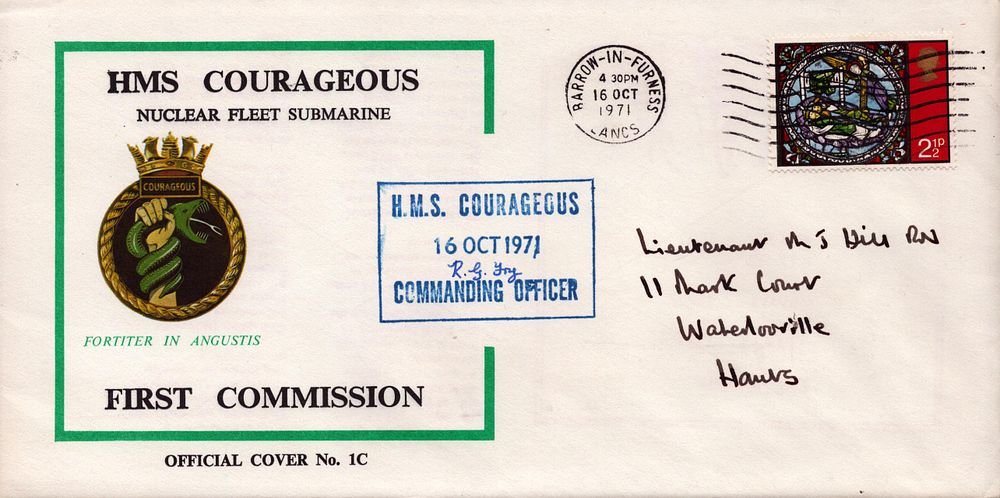 Lot 188: Commander RG Fry stamped and signed, HMS Courageous...