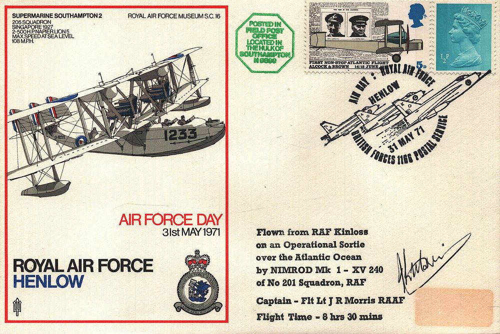 Lot 199: J R Morris Cpt-Flt Lt RAAF signed FDC...