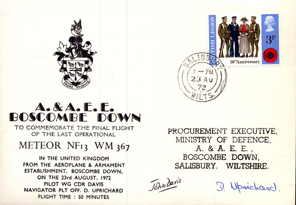Lot 202: John Davis and D. Uprichard signed Boscombe Down,...
