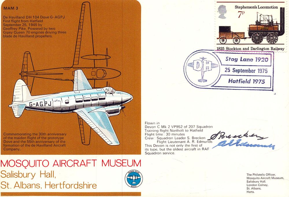 Lot 206: S Brecken and A R Edmunds signed Mosquito...