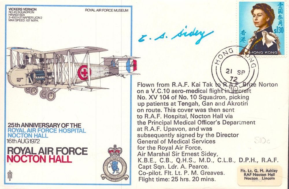 Lot 207: Sir Ernest Sidey signed RAF Nocton Hall, 25th...