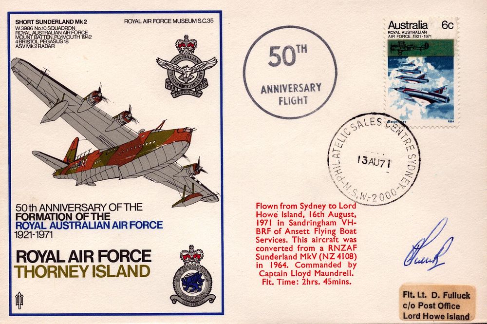 Lot 221: Flt Lt D Fullick signed 50th Anniversay of...