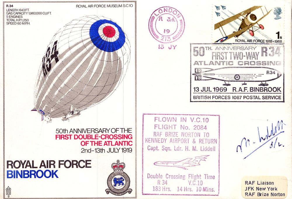 Lot 222: Capt. Sqn. Ldr. H. M. Liddell signed 50th...
