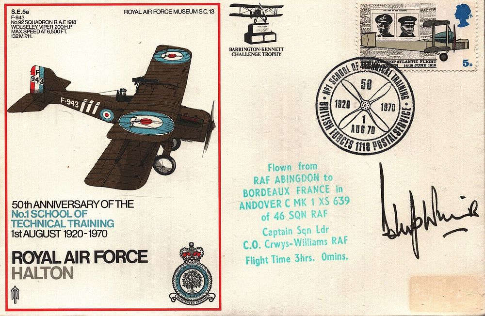 Lot 224: C.O. Crwys-Williams cpt sqn ldr signed FDC SC13...