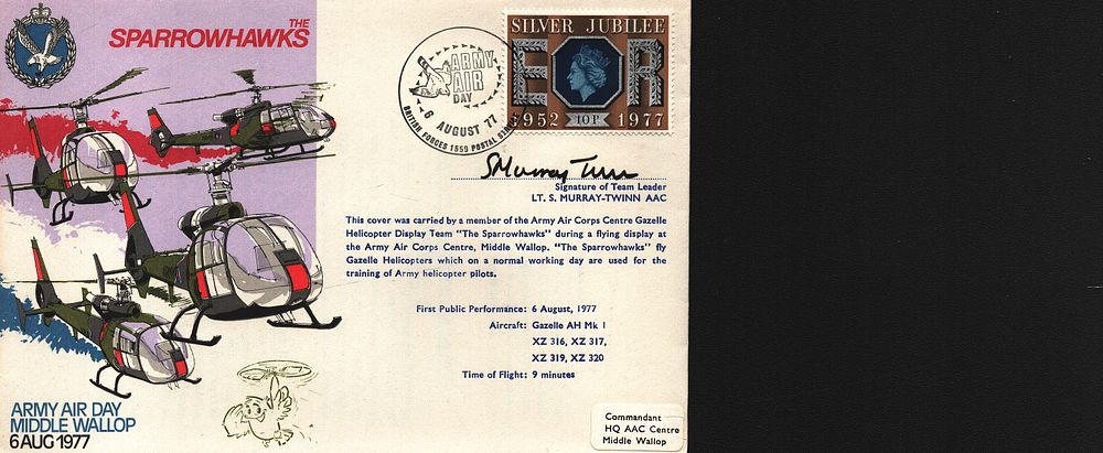 Lot 226: S. Murray-Twinn, Lt, AAC signed FDC. The Sparrowhawks....