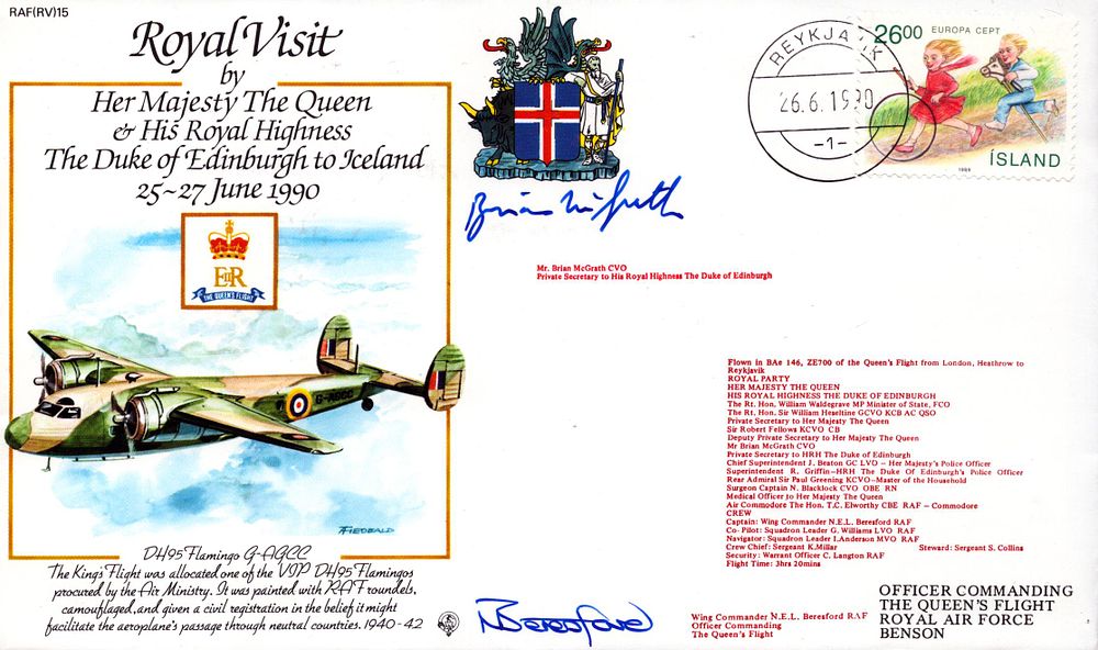 Lot 248: Mr B Mcgrath and Wg comm Beresford signed...