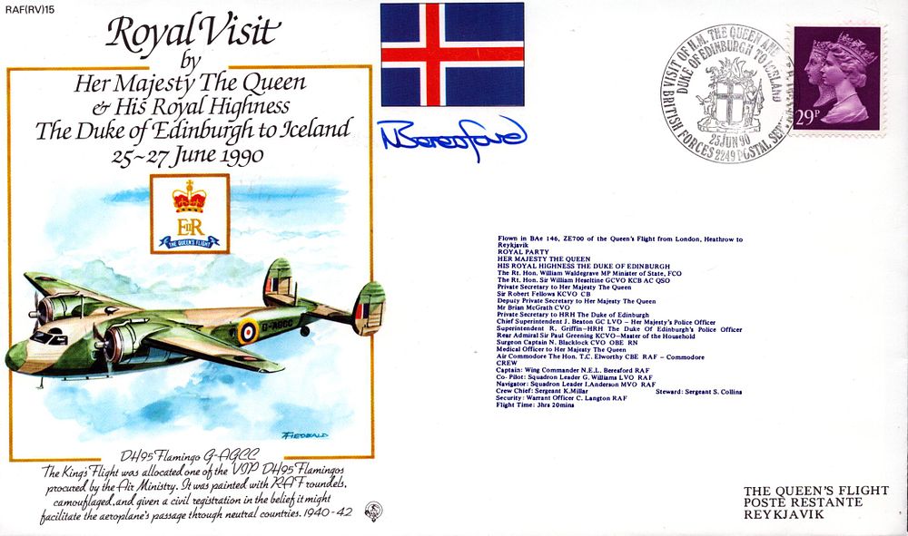Lot 249: WG comm Beresford signed Royal visit RV15 cover.