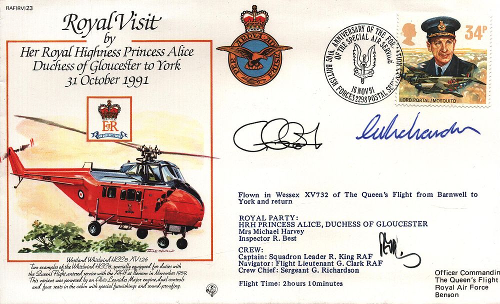 Lot 261: Sgt G Richardson and 2 others signed Royal...