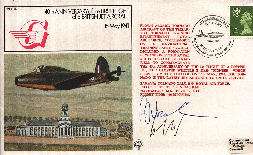 Lot 267: Flt Ltnt Veal and Mjr P Volk signed...