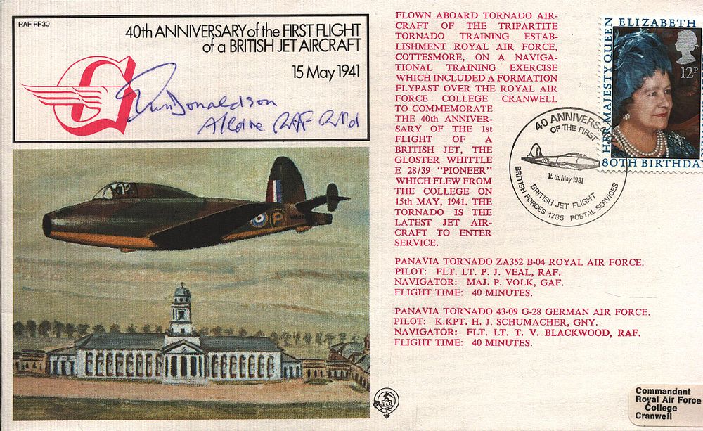 Lot 268: Donaldson signed RAF FF30 cover.