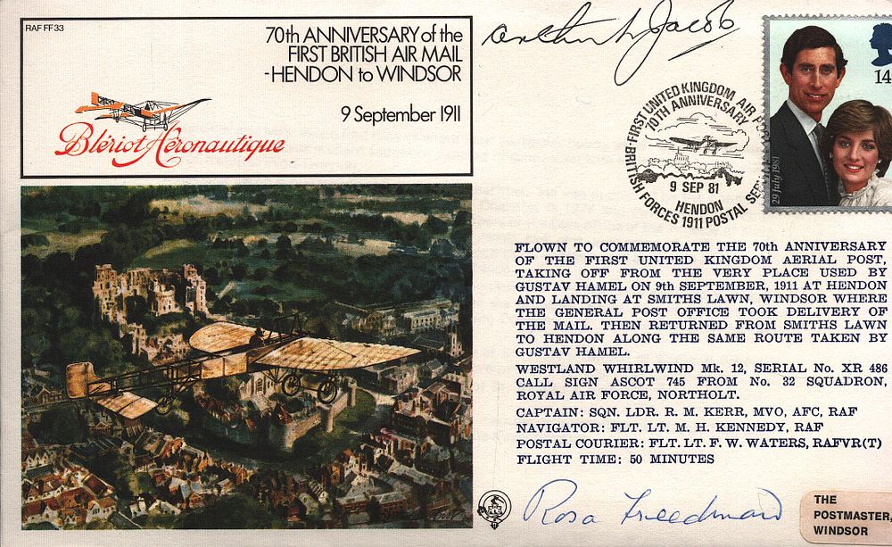 Lot 273: Jacob and Freedman signed RAF FF33 cover.