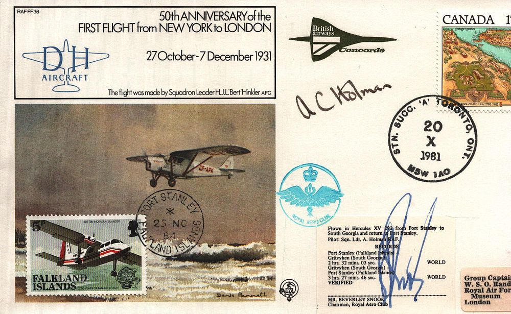 Lot 279: Sqn Ldr Holman and Snook signed RAF FF36...