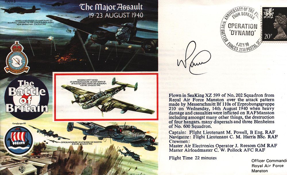 Lot 285: Flt Ltnt M Powell signed RAFA 9 cover.