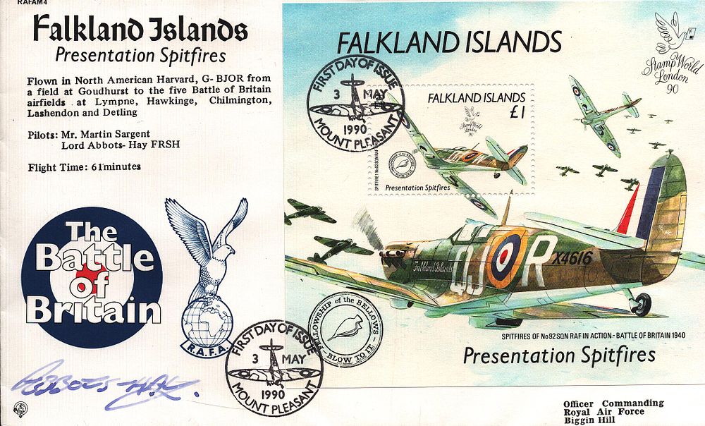 Lot 286: Lord Abbots-Hay signed RAFAM 4 cover.