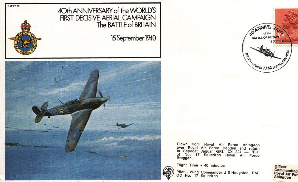 Lot 287: UNSIGNED RAF FF20 cover.