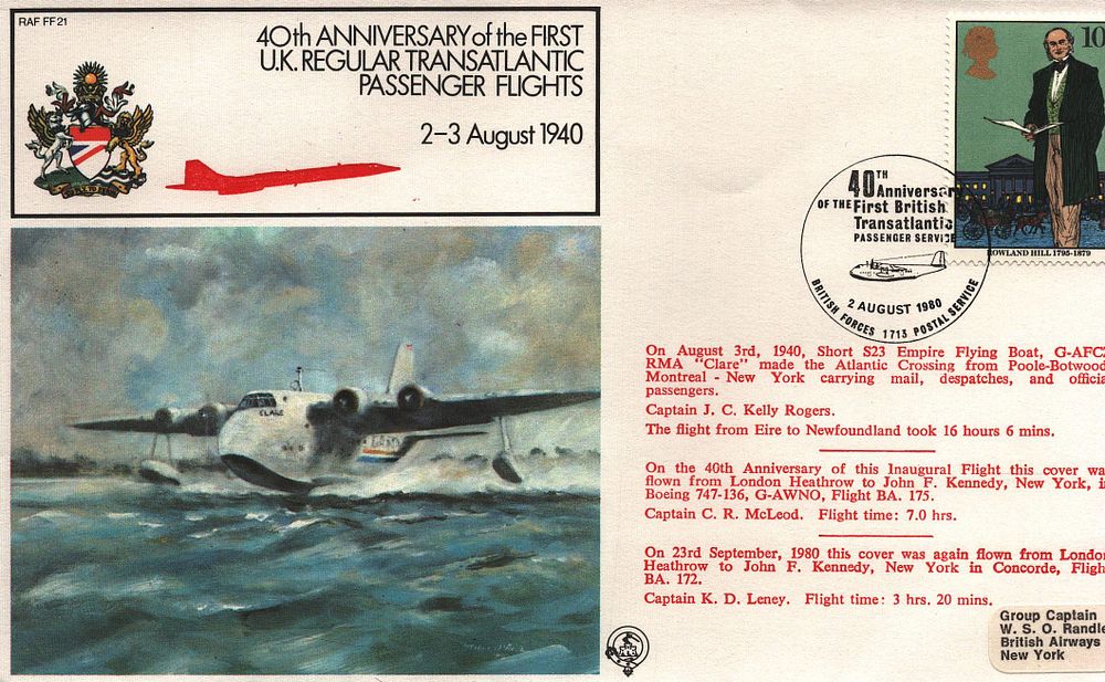 Lot 288: UNSIGNED RAF FF21 cover.
