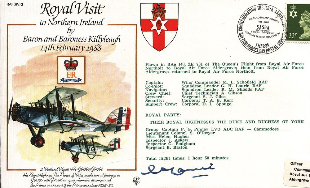 Lot 293: Sqn Ldr G H Laurie signed Royal visit...